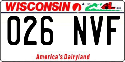 WI license plate 026NVF