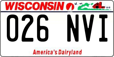 WI license plate 026NVI