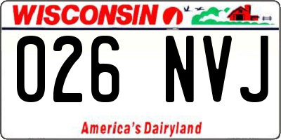 WI license plate 026NVJ