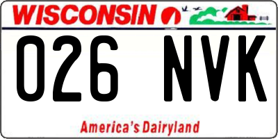WI license plate 026NVK