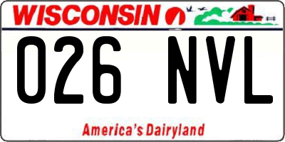 WI license plate 026NVL