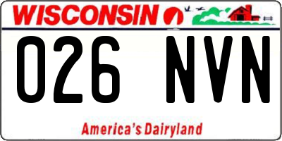 WI license plate 026NVN