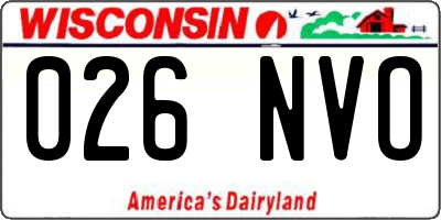 WI license plate 026NVO