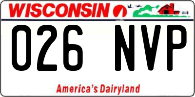 WI license plate 026NVP