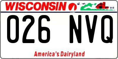 WI license plate 026NVQ