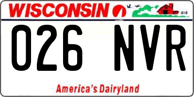 WI license plate 026NVR