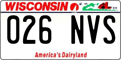 WI license plate 026NVS