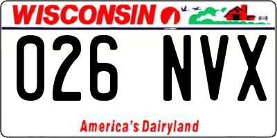 WI license plate 026NVX