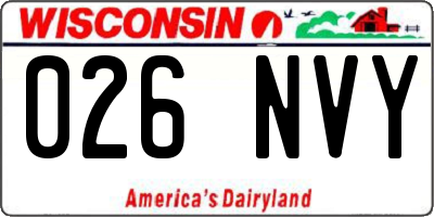WI license plate 026NVY