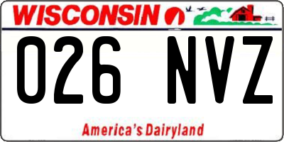 WI license plate 026NVZ