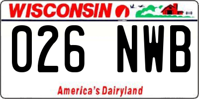 WI license plate 026NWB