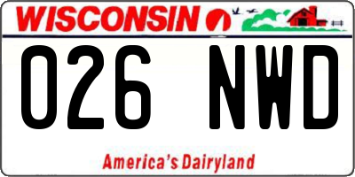 WI license plate 026NWD