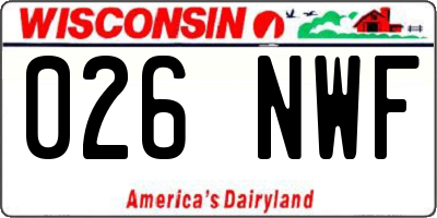WI license plate 026NWF