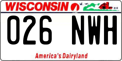 WI license plate 026NWH