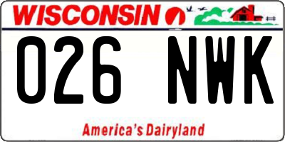 WI license plate 026NWK