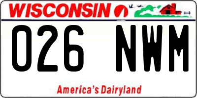 WI license plate 026NWM