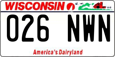 WI license plate 026NWN