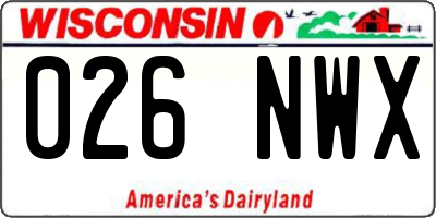 WI license plate 026NWX