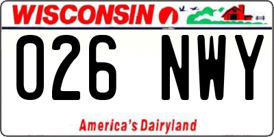 WI license plate 026NWY