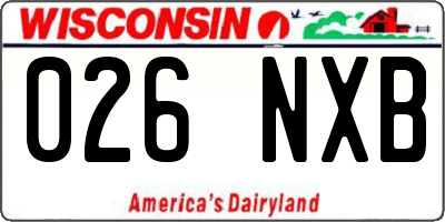 WI license plate 026NXB