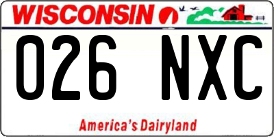 WI license plate 026NXC