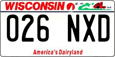 WI license plate 026NXD
