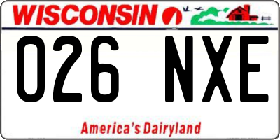 WI license plate 026NXE