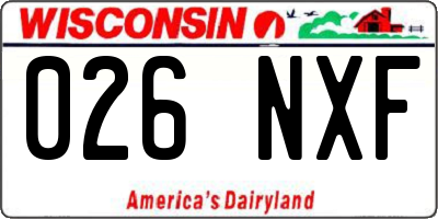 WI license plate 026NXF