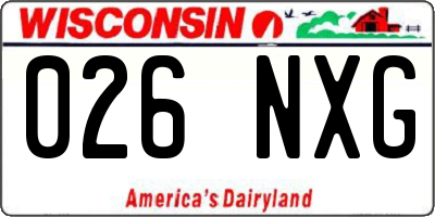 WI license plate 026NXG