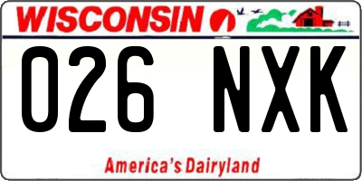 WI license plate 026NXK