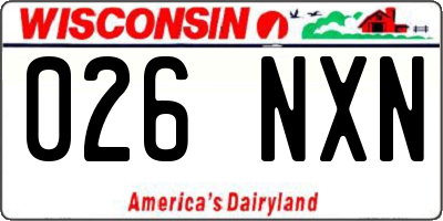 WI license plate 026NXN