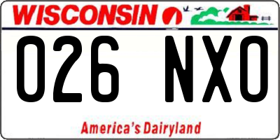WI license plate 026NXO
