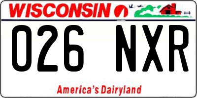 WI license plate 026NXR