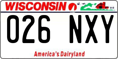 WI license plate 026NXY