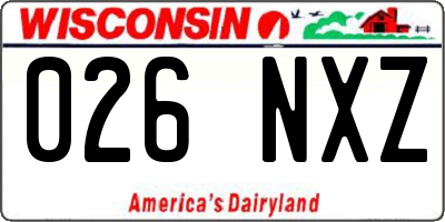 WI license plate 026NXZ