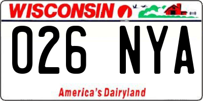 WI license plate 026NYA