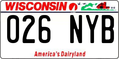 WI license plate 026NYB