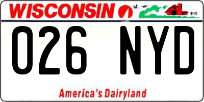 WI license plate 026NYD