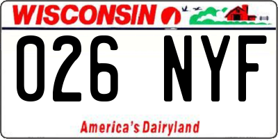 WI license plate 026NYF
