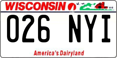 WI license plate 026NYI