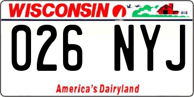 WI license plate 026NYJ