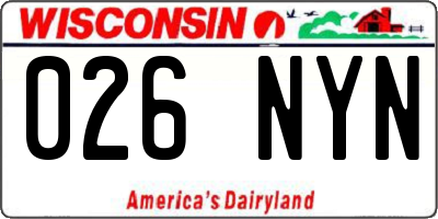 WI license plate 026NYN