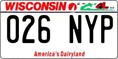 WI license plate 026NYP