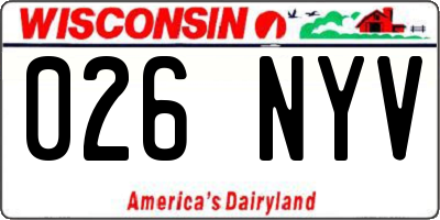 WI license plate 026NYV