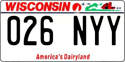 WI license plate 026NYY