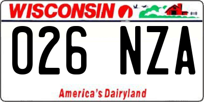 WI license plate 026NZA