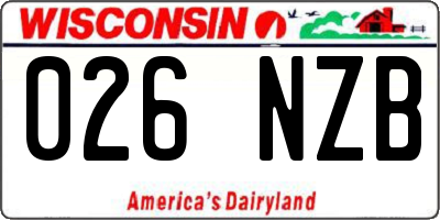WI license plate 026NZB