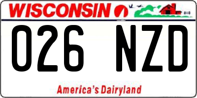 WI license plate 026NZD