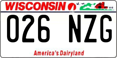 WI license plate 026NZG