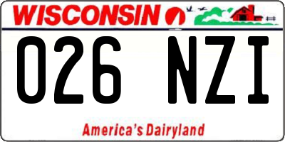 WI license plate 026NZI